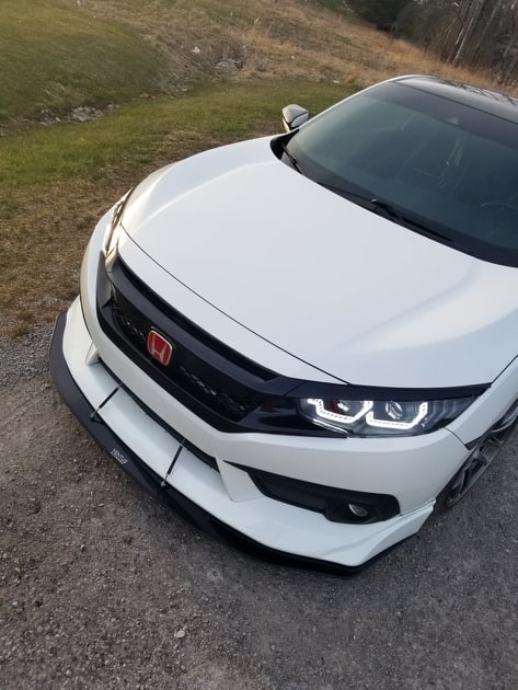 IKON MOTORSPORTS Front Lip Compatible With 2019-2020 Honda EX EX-L Touring Sport Coupe and Sedan IKON V2 3 Pieces Style Front Bumper Lip Splitter Air Chin Spoiler CF Look 